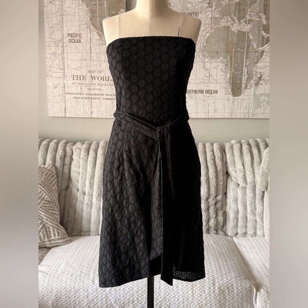 Bisou Bisou Black Strapless‎ Lace Dress